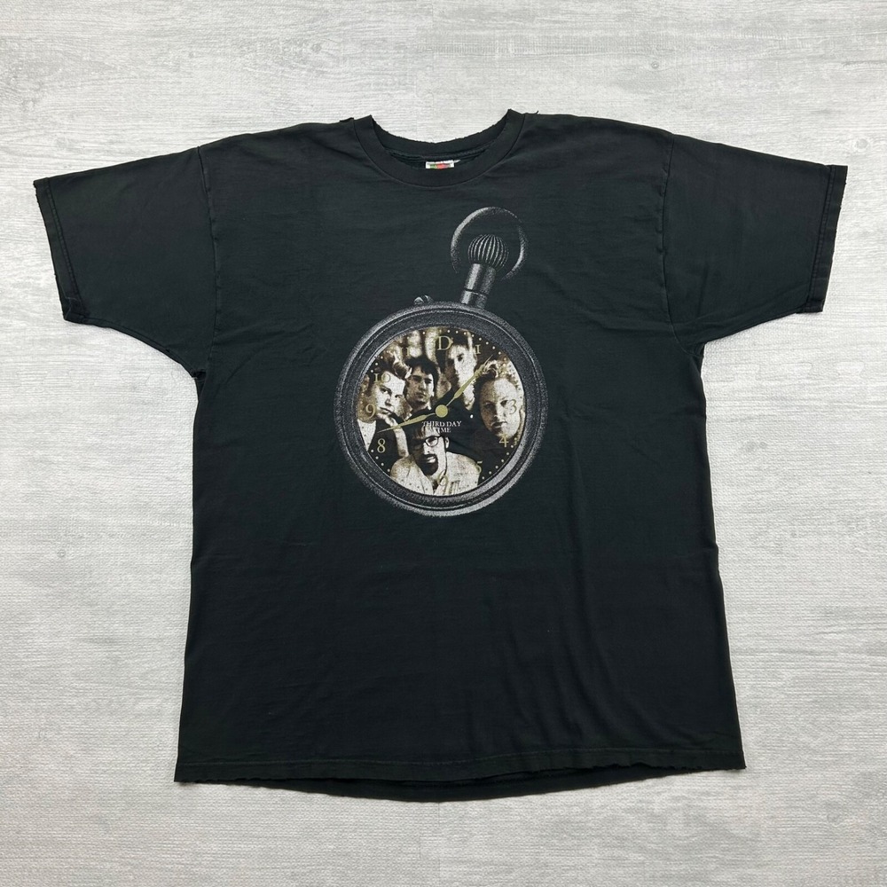 Vintage 2000 Third‎ Day Shirt Size XXL Black Time Album Band Concert